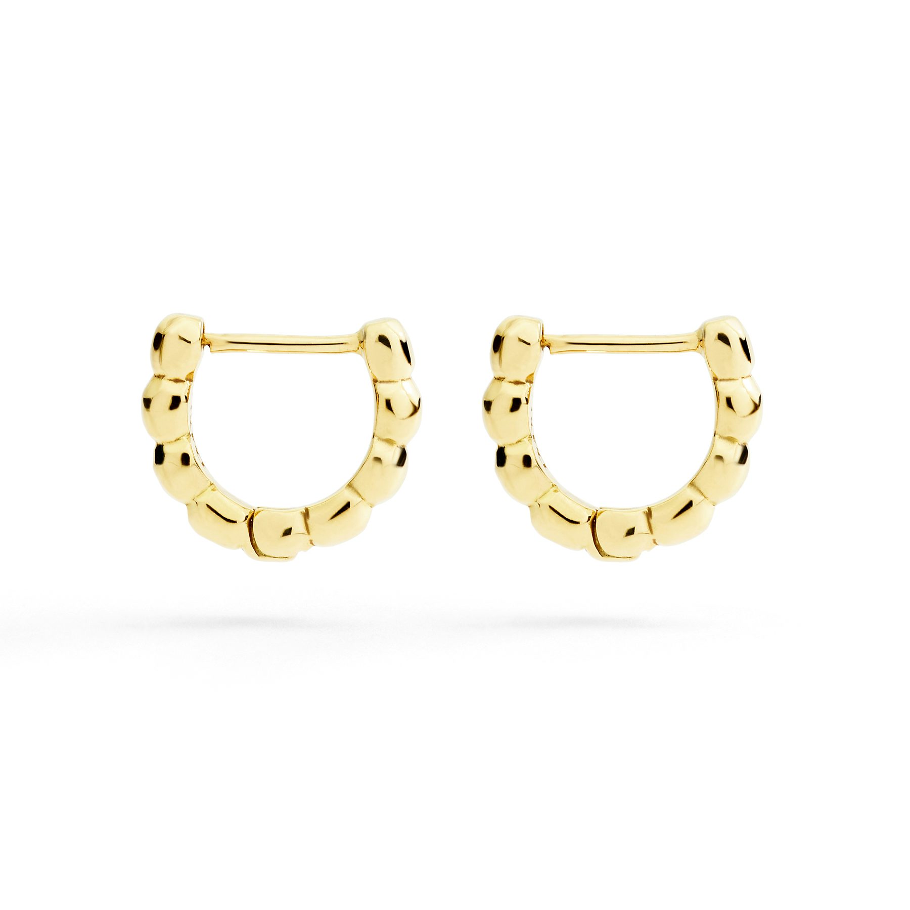 YELLOW GOLD GRANELLI HOOP EARRINGS